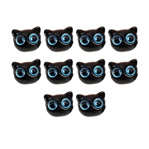 Harilla 10 Stück Katzenkopf-Perlen, Acrylperlen, Bastel- und Dekorationszubehör, DIY, handgefertigte lose Perlen, Kätzchen-Perlen zum Perlensticken von, Schwarze Blaue Augen Harilla 10 Stück Katzenkopf-Perlen, Acrylperlen, Bastel- und Dekorationszubehör, DIY, handgefertigte lose Perlen, Kätzchen-Perlen zum Perlensticken von, Schwarze Blaue Augen von Harilla