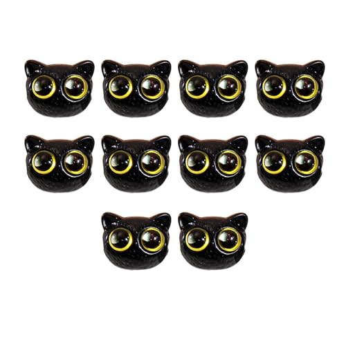 Harilla 10 Stück Katzenkopf-Perlen, Acrylperlen, Bastel- und Dekorationszubehör, DIY, handgefertigte lose Perlen, Kätzchen-Perlen zum Perlensticken von, Schwarze Gelbe Augen Harilla 10 Stück Katzenkopf-Perlen, Acrylperlen, Bastel- und Dekorationszubehör, DIY, handgefertigte lose Perlen, Kätzchen-Perlen zum Perlensticken von, Schwarze Gelbe Augen von Harilla
