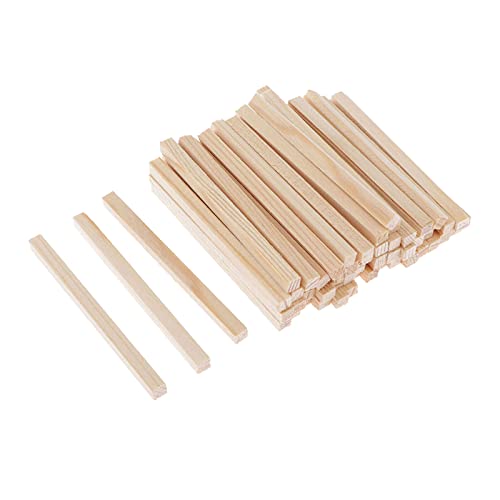 100pcs Holzstäbe Quadratisch Holzstäbchen zum Basteln - 4x4x65mm Holzblock aus Kieferholz, Holzstäbchen für DIY Schnitzen Basteln von Harilla
