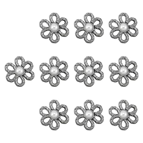 Harilla 10pcs Blumenjeans Knöpfe Jeans Straffung Taillenschnallen kompakte Accessoires Frauen elegantes DIY -Dekor nähen Sie Knöpfe für Kleid, Schwarz von Harilla