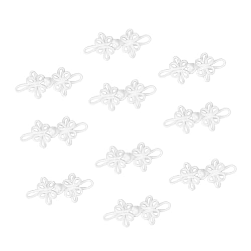 Harilla 10pcs chinesische Knoten Froschknöpfe Schließung Vintage Design Accessoires Nähfestern DIY für Pullover Cheongsam Coats Schal, Weiß von Harilla