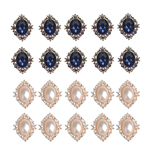 Harilla 20 Stück Glitzernde Knöpfe für DIY-Projekte, Flache Rückseite, Dunkelblau-Beige Harilla 20 Stück Glitzernde Knöpfe für DIY-Projekte, Flache Rückseite, Dunkelblau-Beige von Harilla