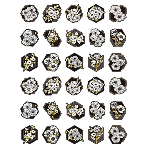 Harilla 30 x DIY-Blumen-Aufkleber, Handkonto, Sammelalbum, Vintage-Stil, Handbuch, Tagebuch, Dekoration, Zubehör, Handwerk, Pflanzen, Aufkleber für, Frühlingsblumen von Harilla