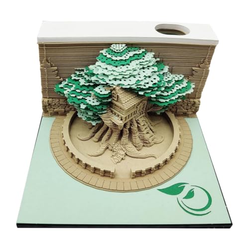Harilla 3D -Memo -Pad 3D -Notpolster Papier Away Home Decor Artwork Formpapier Dekoration für Party Lesesaal Familie, GrÜn von Harilla