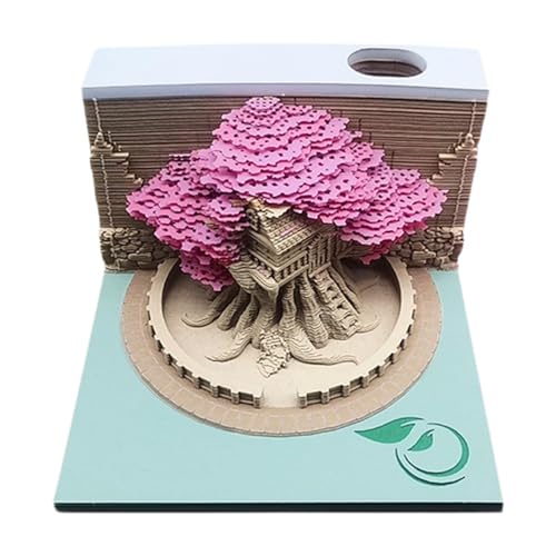 Harilla 3D -Memo -Pad 3D -Notpolster Papier Away Home Decor Artwork Formpapier Dekoration für Party Lesesaal Familie, Pink mit Datum Harilla 3D -Memo -Pad 3D -Notpolster Papier Away Home Decor Artwork Formpapier Dekoration für Party Lesesaal Familie, Pink mit Datum von Harilla