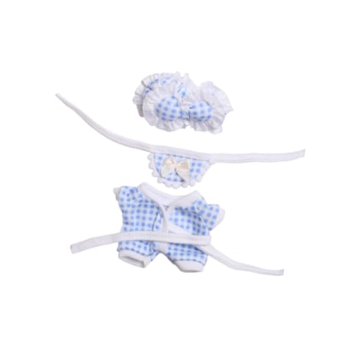 Harilla 3X Puppen-Schlafanzug und Lätzchen-Stirnband, handgefertigte Kleidungsaccessoires, Miniatur-Kleidung, Kostüm für 17 cm große Puppen, Mädchen-Puppen, Blau Harilla 3X Puppen-Schlafanzug und Lätzchen-Stirnband, handgefertigte Kleidungsaccessoires, Miniatur-Kleidung, Kostüm für 17 cm große Puppen, Mädchen-Puppen, Blau von Harilla