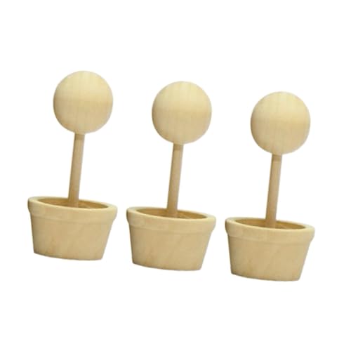 Harilla 3pcs unvollendete Holzschmuck DIY Holz Pflanzer Set Graffiti Zeichnen Spielzeug Holzhandwerk Ornamente für Partyfestival, Style A von Harilla
