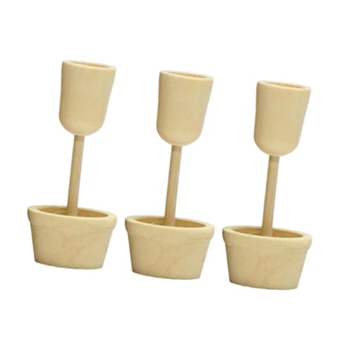 Harilla 3pcs unvollendete Holzschmuck DIY Holz Pflanzer Set Graffiti Zeichnen Spielzeug Holzhandwerk Ornamente für Partyfestival, Style B von Harilla