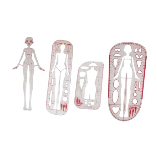 Harilla 4pcs Modezeichnungsvorlage Lineal Set Nähen humanoide Muster Design Französische Kurvenvorlage Lineal Set Harilla 4pcs Modezeichnungsvorlage Lineal Set Nähen humanoide Muster Design Französische Kurvenvorlage Lineal Set von Harilla