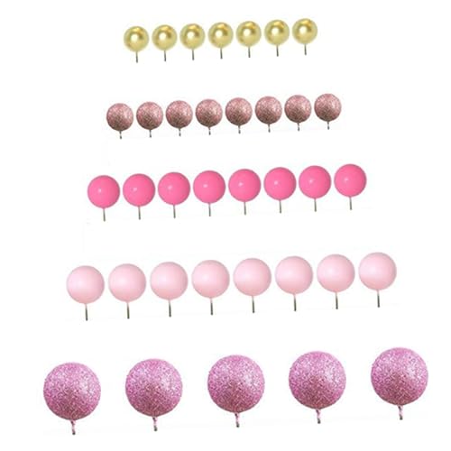 Harilla 50x Kuchen -Top -Ball -Kuchen -Dekorationen, Rosa von Harilla