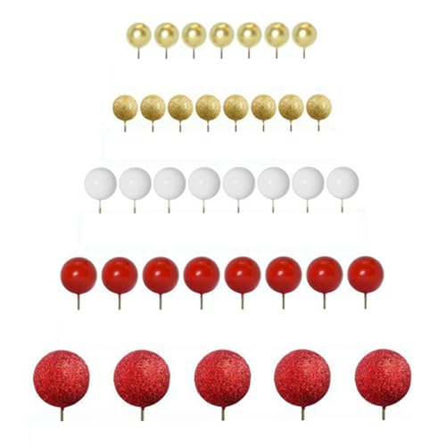 Harilla 50x Kuchen -Top -Ball -Kuchen -Dekorationen, Rot von Harilla