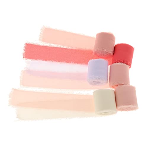 Harilla 6 Rollen Chiffon-Bänder, handgefertigte Verzierungen, buntes Nähen, Fransen, Seidenband für Geschenkverpackung, Hochzeit, Party, DIY, Basteln, von Harilla