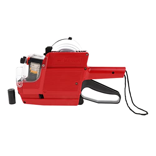 Harilla 6600 10 2 Zeiliger Preisschild Etikettierer, 6 Arten von Währungen, übersichtlich, Einfach zu Bedienen, rot von Harilla