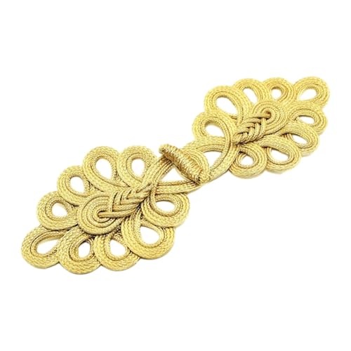 Harilla Chinesischer Knoten-Frosch-Knopf-Nähverschluss, traditioneller dekorativer handgefertigter Knopf, chinesischer Frosch-Verschluss für, Gold Harilla Chinesischer Knoten-Frosch-Knopf-Nähverschluss, traditioneller dekorativer handgefertigter Knopf, chinesischer Frosch-Verschluss für, Gold von Harilla