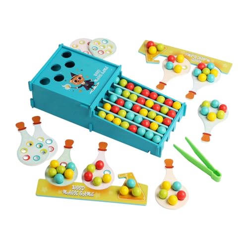Harilla Count and Match Holzspielzeug Set Lernperlen Sortierbox Feinmotorik Lernhilfe Motorikspielzeug Konzentration Geduld Förderung für Vorschule Familie von Harilla