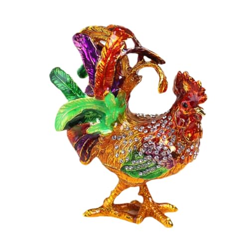 Harilla Emaillierte Huhn-Figur-Schmuckschatulle, Tischdekoration, Desktop-Dekoration, Schmuck-Organizer für Ringe, Nachttisch, M Harilla Emaillierte Huhn-Figur-Schmuckschatulle, Tischdekoration, Desktop-Dekoration, Schmuck-Organizer für Ringe, Nachttisch, M von Harilla