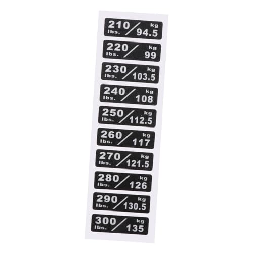 Harilla Gewichtsstapel-Etiketten, Gewichtsnummern-Aufkleber, 210 lbs bis 300 lbs, Gewichtsblock-Etikettenaufkleber, Gewichtsaufkleber für Krafttraining von Harilla