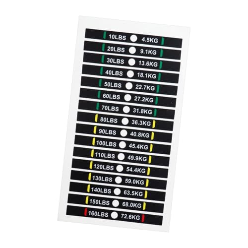 Harilla Gewichtsstapelbezeichnungen Gewicht Aufkleber 4.5-72,6 kg, Sticky Gewichts-Tags Zahlen Aufkleber für Krafttraining-Widerstandstrainer, Schwarz von Harilla
