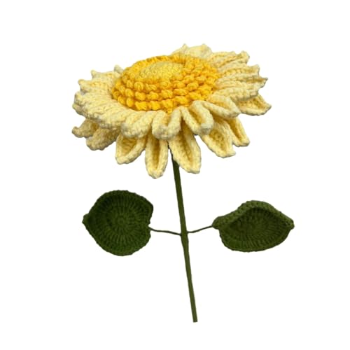 Harilla Häkelblume DIY BRAUKT BRACHT BLUMAL Arrangement Home Dekoration Künstliche für Abschlussbüro von Themen Party, Gelb von Harilla