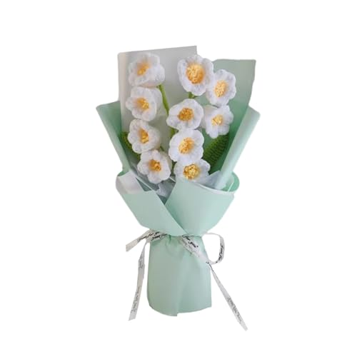 Harilla Häkelblumen Bouquet erhalten blühendem Blütentisch Herzstück mit Geschenktüte handgefertigtes Strickstrauß für Muttertag Valentines, Weiß Harilla Häkelblumen Bouquet erhalten blühendem Blütentisch Herzstück mit Geschenktüte handgefertigtes Strickstrauß für Muttertag Valentines, Weiß von Harilla