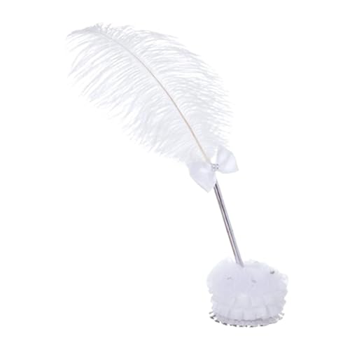 Harilla Hochzeitsschreibstift mit Halter Vintage Feather Dekorationsstallpunkt Schreiben Schreibgeschäftsgeschenk für Journal Party Supplies von Harilla