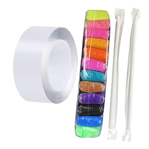 Harilla Klares Nano Klebeband, Abnehmbarer 12 Farbiger Ton, Nicht Abfärbendes DIY Handwerk für Handgefertigte Bälle, 2 mm 300 cm von Harilla