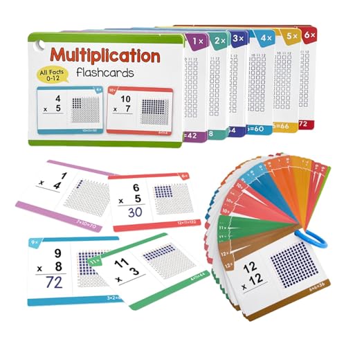 Harilla Multiplikations-Karteikarten 0–12, pädagogische Mathematikkarten, Vorschul- und Wiederverwendbare Karteikarten für Anfänger im Alter von 3, 4 und 5 Harilla Multiplikations-Karteikarten 0–12, pädagogische Mathematikkarten, Vorschul- und Wiederverwendbare Karteikarten für Anfänger im Alter von 3, 4 und 5 von Harilla