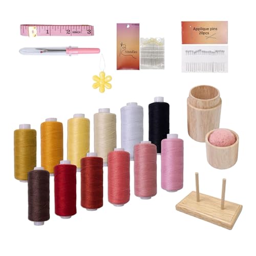 Harilla Nähgarn-Set, Nadelkissen, Polyesterfäden, Nähzubehör, Maßband, Nadeleinfädler für Heim-Handnähen, Heimwerken, Set A Harilla Nähgarn-Set, Nadelkissen, Polyesterfäden, Nähzubehör, Maßband, Nadeleinfädler für Heim-Handnähen, Heimwerken, Set A von Harilla