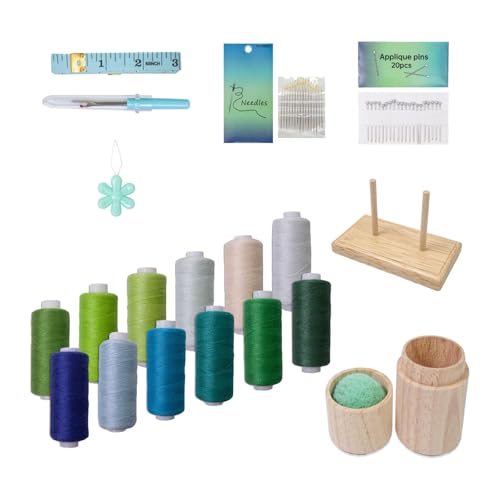 Harilla Nähgarn-Set, Nadelkissen, Polyesterfäden, Nähzubehör, Maßband, Nadeleinfädler für Heim-Handnähen, Heimwerken, Set B Harilla Nähgarn-Set, Nadelkissen, Polyesterfäden, Nähzubehör, Maßband, Nadeleinfädler für Heim-Handnähen, Heimwerken, Set B von Harilla