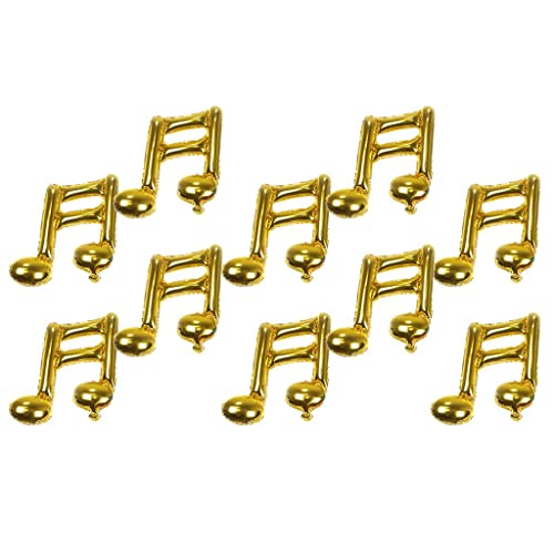 Harilla Packung Ballons für Einzelne Musiknoten, Abschlussball, Band, Musikschlüssel Ballon, Gold doppelte Musiknote, 32 x 36cm von Harilla
