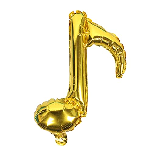 Harilla Packung ballons für Einzelne Musiknoten, Abschlussball, Band, Musikschlüssel Ballon, Gold einzelne Musiknote, 39 x 18cm von Harilla