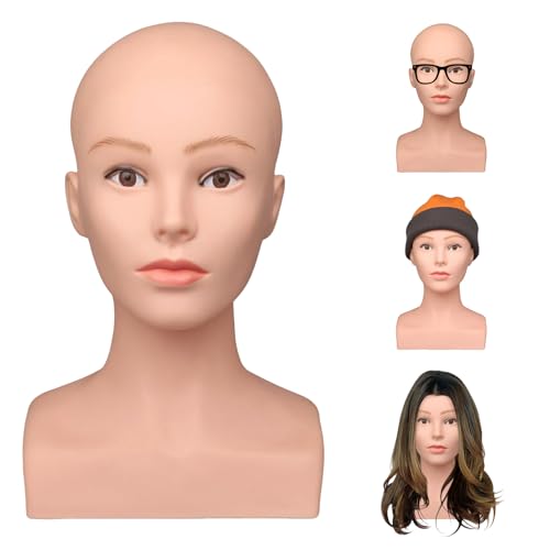 Harilla Perückenkopf Ständer, Schaufensterpuppe Kopf, weibliches Modell Praxis Kopf, Puppenkopf Perücke Display für Masken Hüte Friseur Styling DIY Dekoration, stil a von Harilla