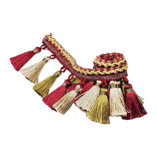 Harilla Quasten-Spitzenbesatz, Langer Fransenbesatz zum Nähen, Polyesterquaste, Polyesterfransen für Lampenschirm, Quilten, Heimdekoration, Kleid, Rot Harilla Quasten-Spitzenbesatz, Langer Fransenbesatz zum Nähen, Polyesterquaste, Polyesterfransen für Lampenschirm, Quilten, Heimdekoration, Kleid, Rot von Harilla