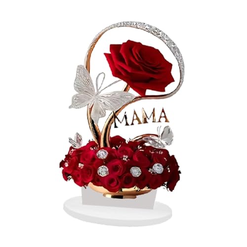 Harilla Rose Blumenschmuck Acryl Desktop Dekor 2D Flachzeichen Kreatives Innenarchitektur Plaque Display Tisch Herzstück für Innenräume von Harilla
