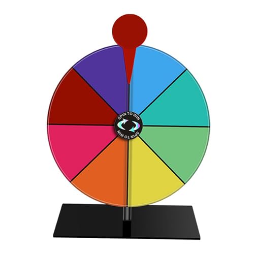 Harilla Rotierende Rad Tabletop Roulette Rotation Spiel mit Halterständer lustige Acryl -Spielzeugspielzeug DIY -Lieferungen zum Geburtstag, Schwarzer Sockel von Harilla