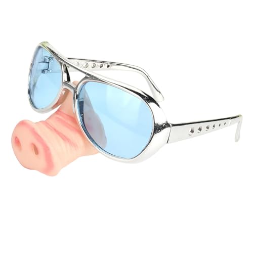 Harilla Schweinchen-Brille mit großer Nase, Party-Sonnenbrille, lustige dekorative Brille für Partygeschenke, Blau von Harilla
