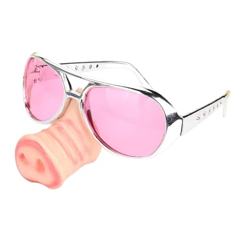 Harilla Schweinchen-Brille mit großer Nase, Party-Sonnenbrille, lustige dekorative Brille für Partygeschenke, ROSA von Harilla