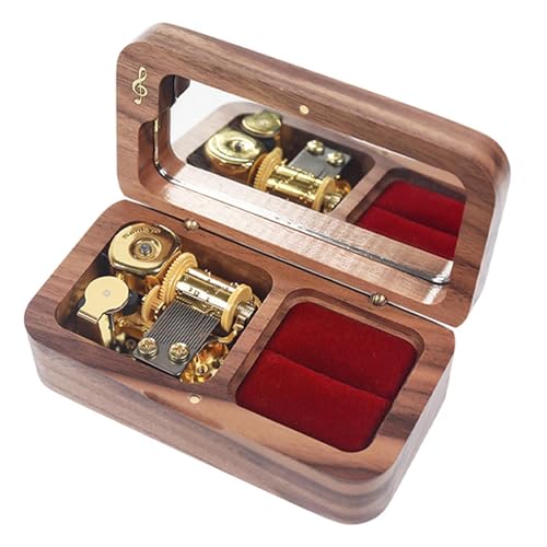 Harilla Verlobungsring-Box, Holz-Spieluhr, Schmuckschatulle, Aufbewahrung, Musik-Box, Antragsring-Etui für Verlobung, Muttertag, Dunkelbraun Harilla Verlobungsring-Box, Holz-Spieluhr, Schmuckschatulle, Aufbewahrung, Musik-Box, Antragsring-Etui für Verlobung, Muttertag, Dunkelbraun von Harilla きん