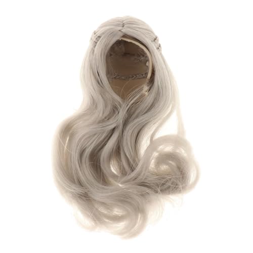 Harilla Weibliches Haar im Maßstab 1:6, Haarperücke, Puppenzubehör, Mädchenpuppenperücke für die DIY-Herstellung von 12-Zoll-Actionfiguren, Silber von Harilla