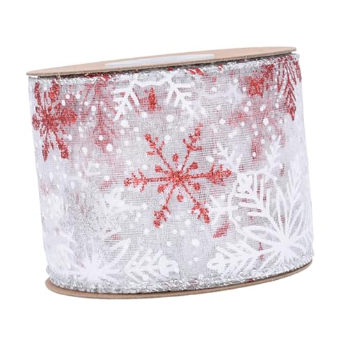 Harilla Weihnachtsband, Weihnachtsband, Geschenkband mit Draht, Geschenkband, Weihnachts-Bänder für selbstgemachte Weihnachtsbaumgirlanden, Rot von Harilla