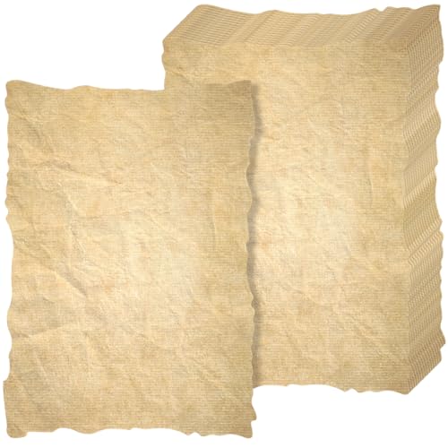 Harloon 100 Blatt Vintage-Aquarell-Papier, altes Aussehen, Baumwolle, blanko, 200 g/m², dick, antiker Büttenrand, unbehandeltes Papier zum Zeichnen, Schreiben, Drucken, Einladungen, Grußkarten Harloon 100 Blatt Vintage-Aquarell-Papier, altes Aussehen, Baumwolle, blanko, 200 g/m², dick, antiker Büttenrand, unbehandeltes Papier zum Zeichnen, Schreiben, Drucken, Einladungen, Grußkarten von Harloon