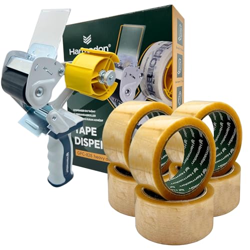 Harmadon Set Paketbandabroller und 6 Stück Paketklebeband Transparent 66m - Abroller und Klebeband-Set - Klebebandabroller 50mm mit Verpackungsbänder 48mm - Gebrauchsfertiges Kit mit Paketband Harmadon Set Paketbandabroller und 6 Stück Paketklebeband Transparent 66m - Abroller und Klebeband-Set - Klebebandabroller 50mm mit Verpackungsbänder 48mm - Gebrauchsfertiges Kit mit Paketband von Harmadon