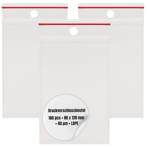 Harmadon Zip Beutel Set 100 Stück 80x120mm - Robuste Druckverschlussbeutel - Transparent Baggys zu Einer Besseren Organisation - Tüten mit Verschluss in vielen Größen - Wiederverwendbar Baggies Harmadon Zip Beutel Set 100 Stück 80x120mm - Robuste Druckverschlussbeutel - Transparent Baggys zu Einer Besseren Organisation - Tüten mit Verschluss in vielen Größen - Wiederverwendbar Baggies von Harmadon