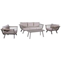 Garden Pleasure Loungegruppe AROA taupe, hellgrau Metall, 14-teilig von Garden Pleasure