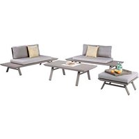 Garden Pleasure Loungegruppe Celia taupe, grau Metall, 11-teilig von Garden Pleasure