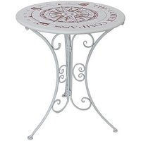 Garden Pleasure Gartentisch BAYO weiß rund 60,0 x 60,0 x 70,0 cm von Garden Pleasure