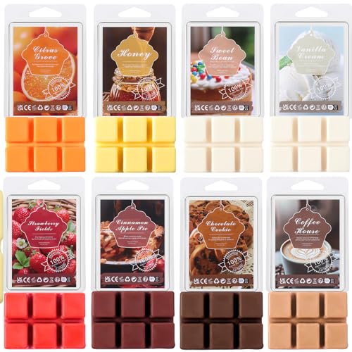 Duftwachs Wax Melts, Natürliche Lang Anhaltend Soja Kerze Wachs Schmelzen Vegan Jahrestag Geburtstag Geschenk Set Lufterfrischer Kokosnuss Zitrone Lavendel Zimt Passionsfrucht (Süßer Nachmittag) von HarnyLoom