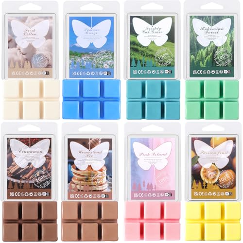 Duftwachs Wax Melts, Natürliche Lang Anhaltend Soja Kerze Wachs Schmelzen Vegan Jahrestag Geburtstag Geschenk Set Lufterfrischer Kokosnuss Zitrone Lavendel Zimt Passionsfrucht (Wald) von HarnyLoom