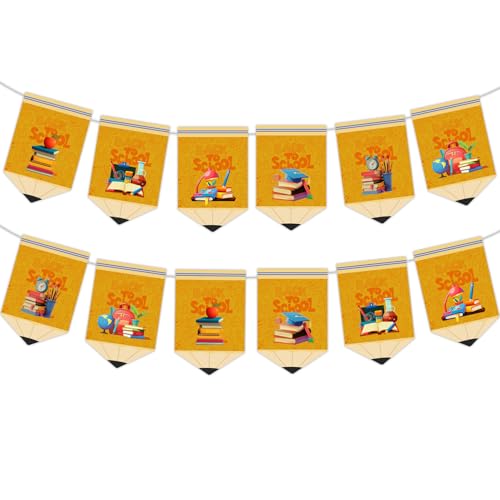 Einschulung Deko Mädchen Jungen 2025, Einschulung Banner Schuleinführung Alles Gute Zum Schulanfang Schulkind Schuleinführung Klassenzimmer Deko Foto Requisiten (Orange) von HarnyLoom