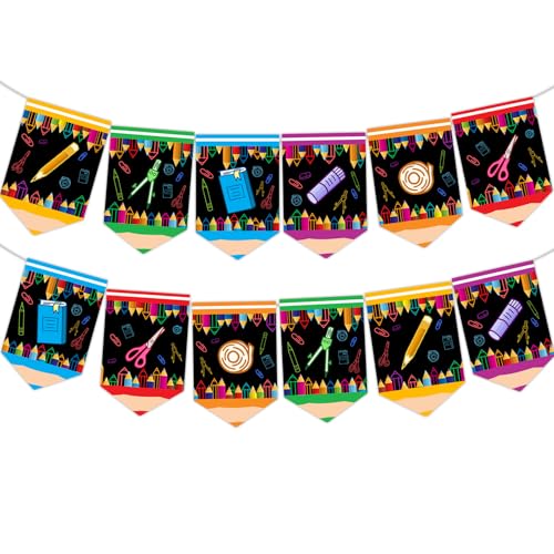 Einschulung Deko Mädchen Jungen 2025, Einschulung Banner Schuleinführung Alles Gute Zum Schulanfang Schulkind Schuleinführung Klassenzimmer Deko Foto Requisiten (Schwarz) von HarnyLoom
